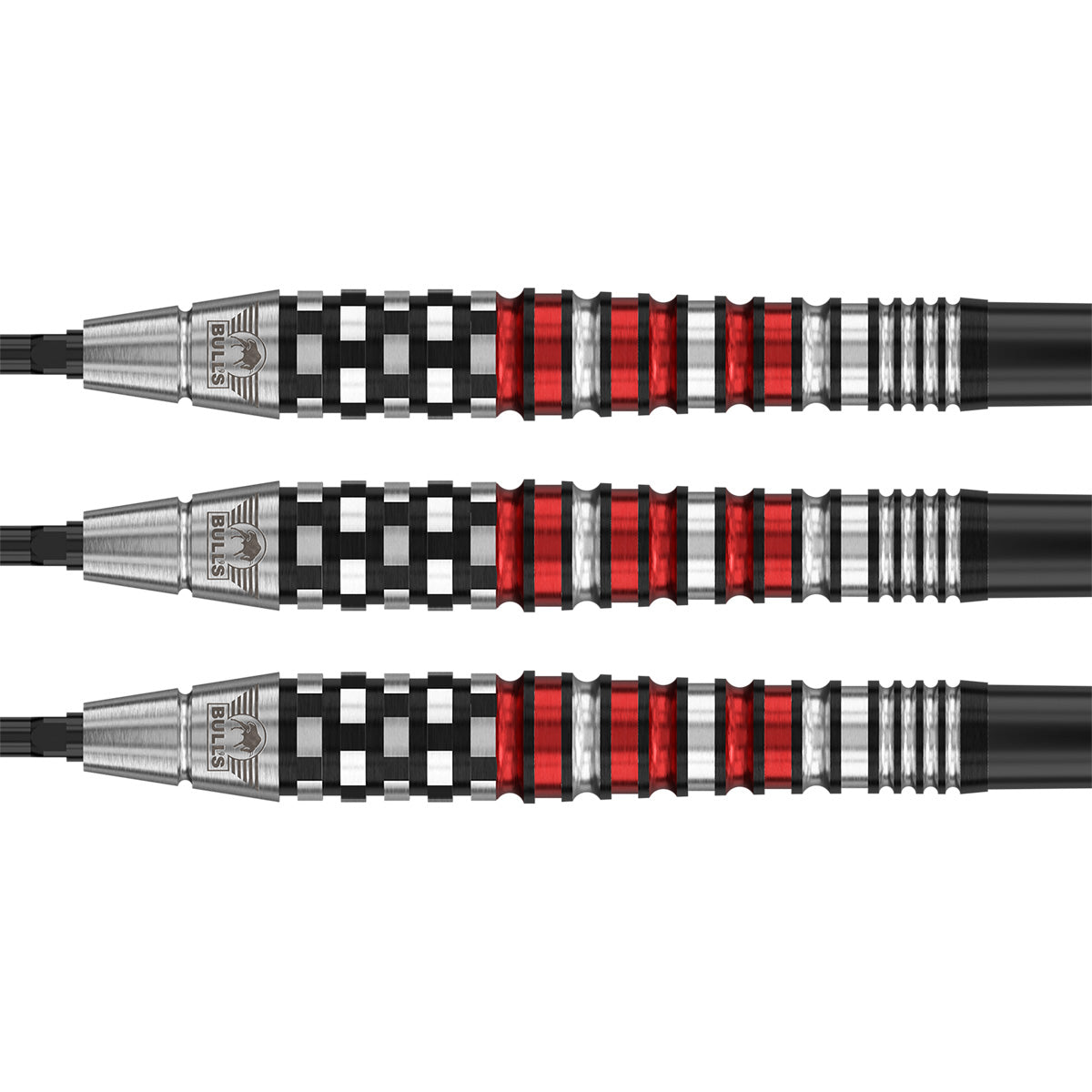 Bulls Smoke CP Darts - Steel Tip - 90% Tungsten - Red Flare