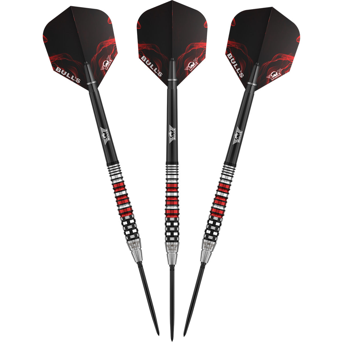 Bulls Smoke CP Darts - Steel Tip - 90% Tungsten - Red Flare