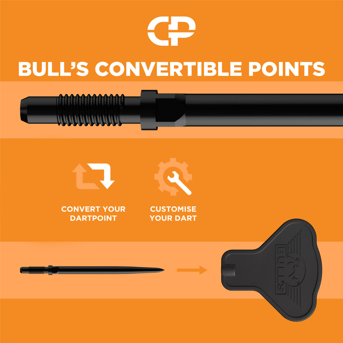 Bulls Vintago CP Darts - Steel Tip - 90% Tungsten - Bomb