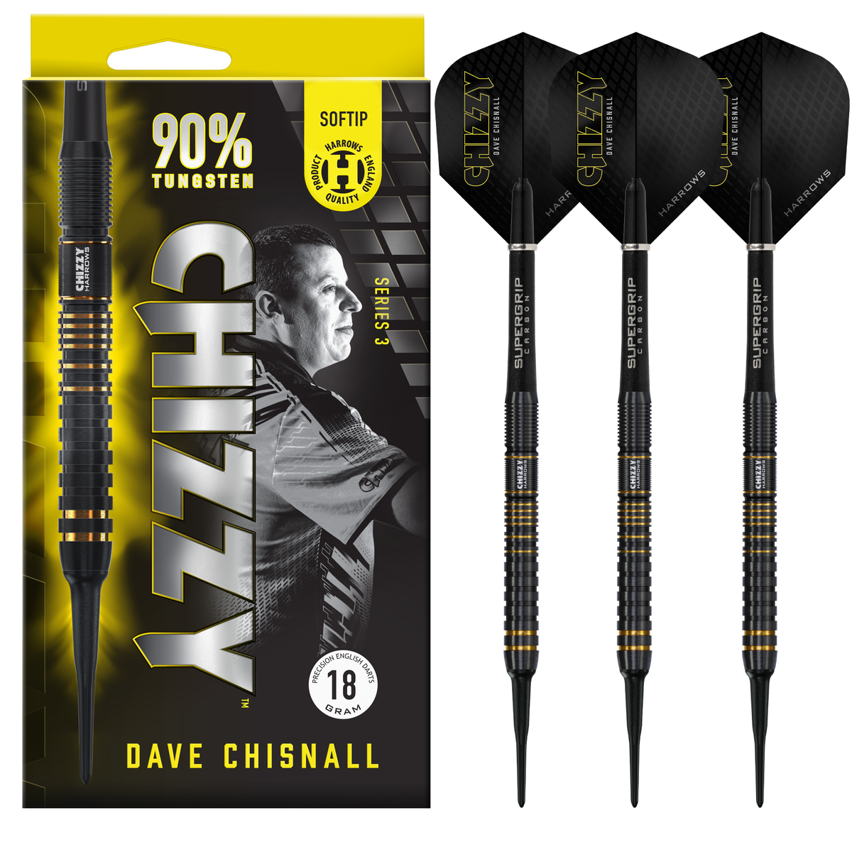 *Harrows Dave Chisnall Darts - Chizzy - Soft Tip - 90% Tungsten - Series 3