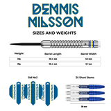 *Mission Dennis Nilsson Darts - Steel Tip - 95% Tungsten - Silver