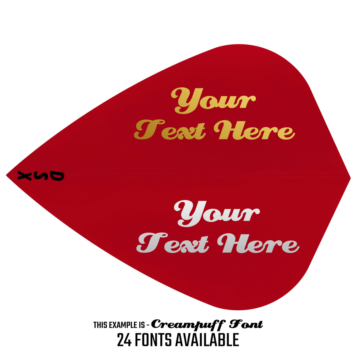 Personalised Flights - Extra Strong - Hot Foil - 5 Sets - Kite - Red