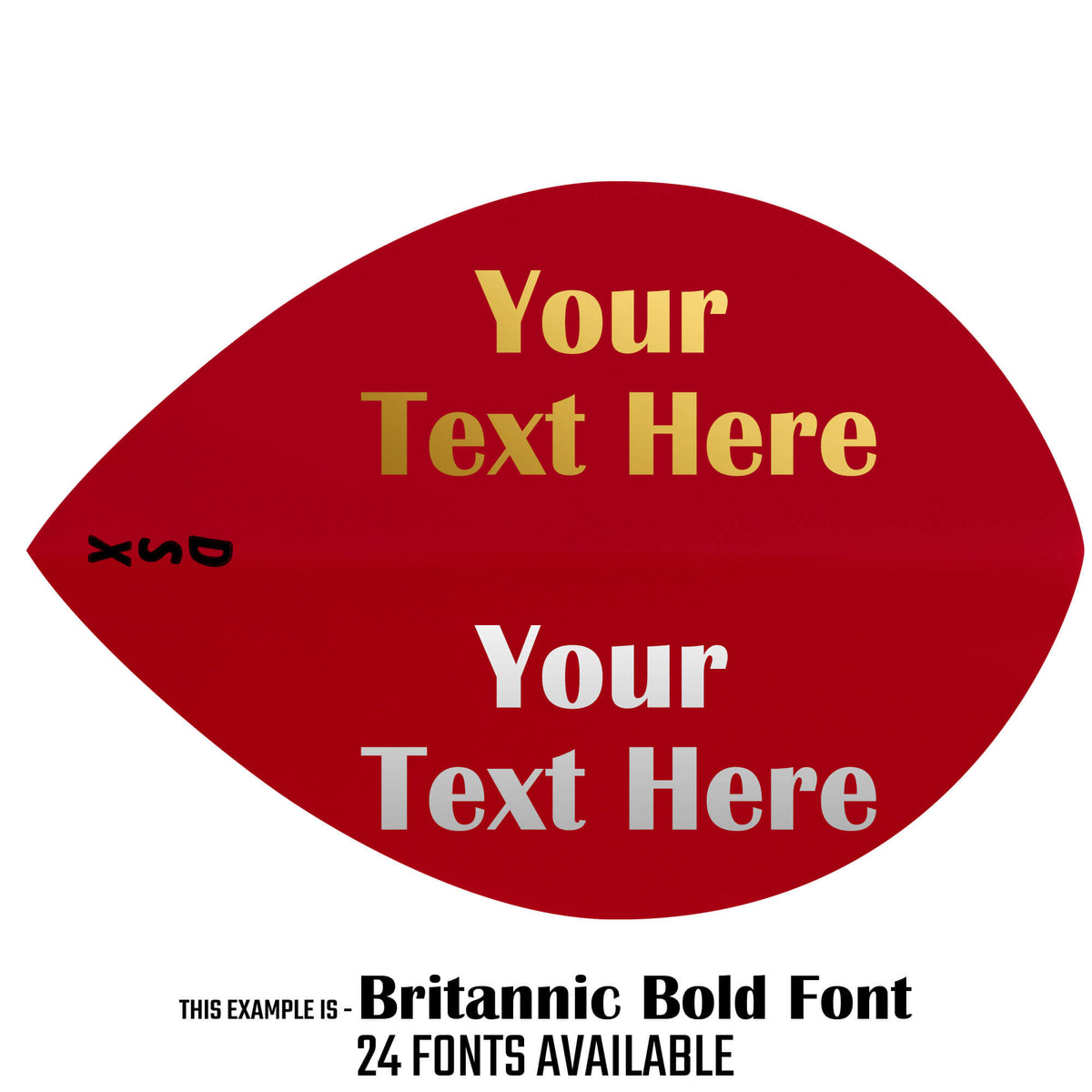 Personalised Flights - Extra Strong - Hot Foil - 5 Sets - Pear - Red