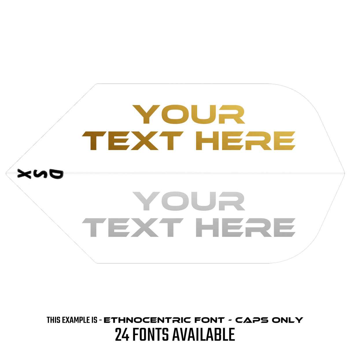 Personalised Flights - Extra Strong - Hot Foil - 5 Sets - Slim - Clear