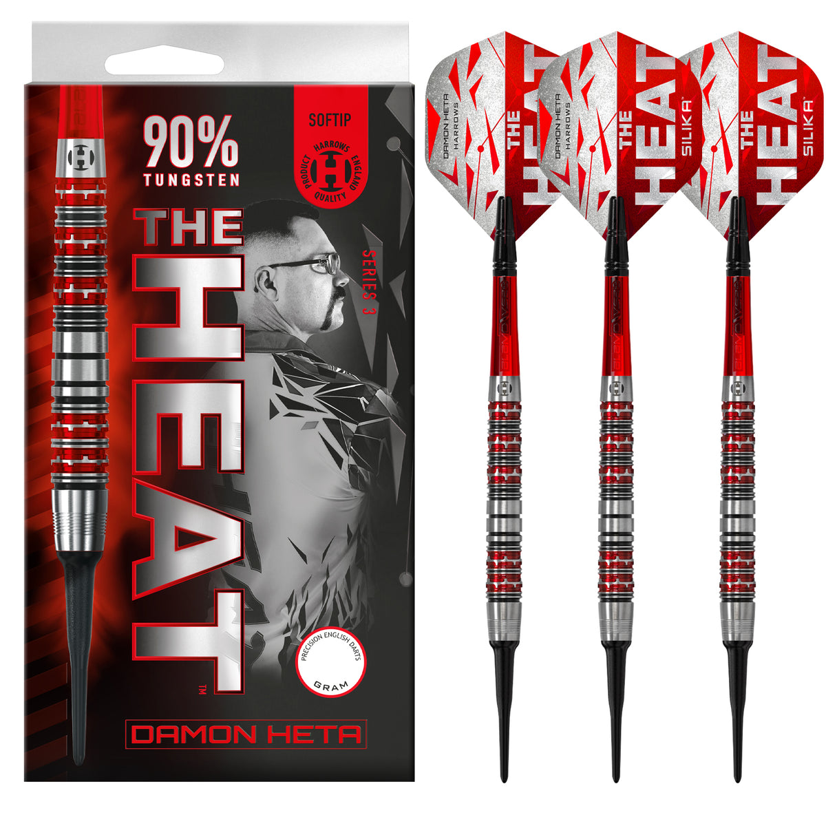 *Harrows Damon Heta Darts - The Heat - Soft Tip - 90% Tungsten - Series 3