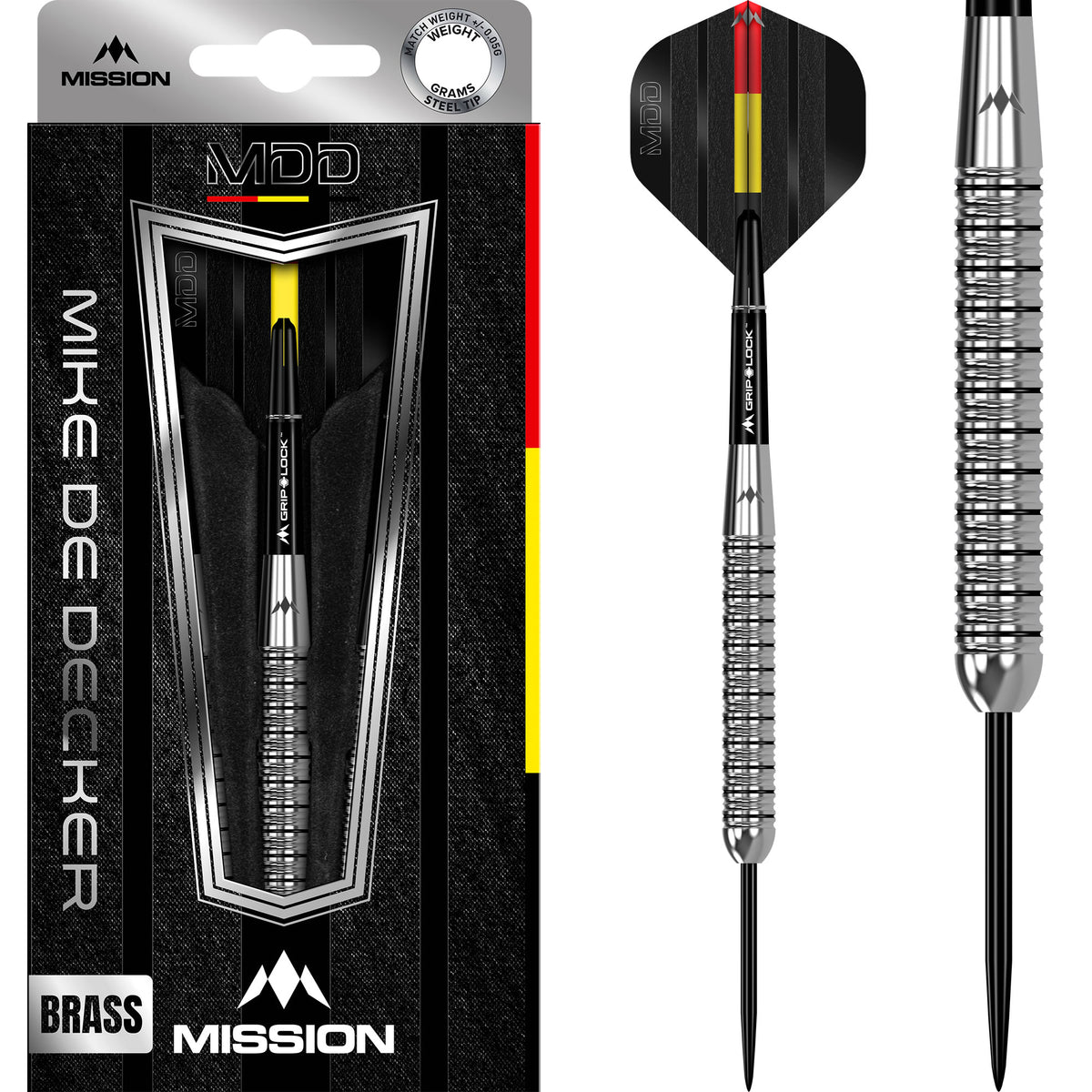 Mission Mike De Decker Darts - Steel Tip - Brass - Tungsten Look - 20g
