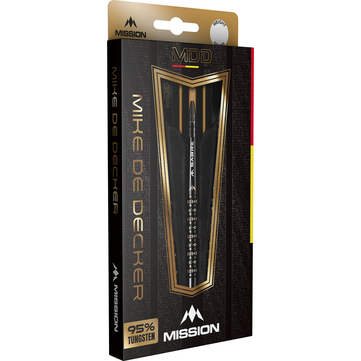 Mission Mike De Decker Darts - Soft Tip - 95% Tungsten - Black & Gold PVD - 20g
