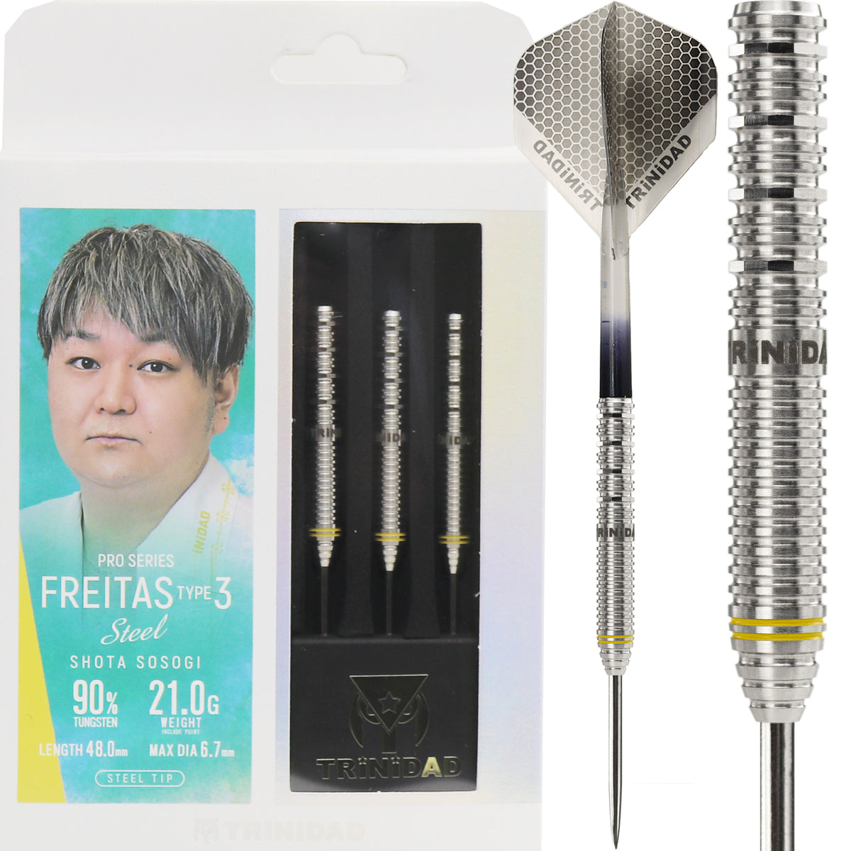 Trinidad Pro Darts - Steel Tip - 90% Tungsten - Freitas 3 - 21g