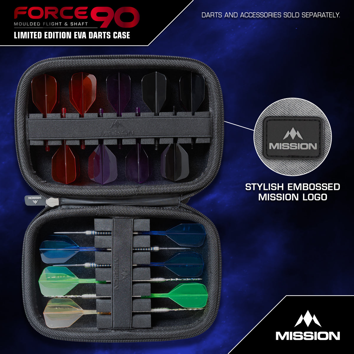 Mission Force 90 Dart Case - EVA Moulded Wallet - Limited Edition - Large - Grey Denim