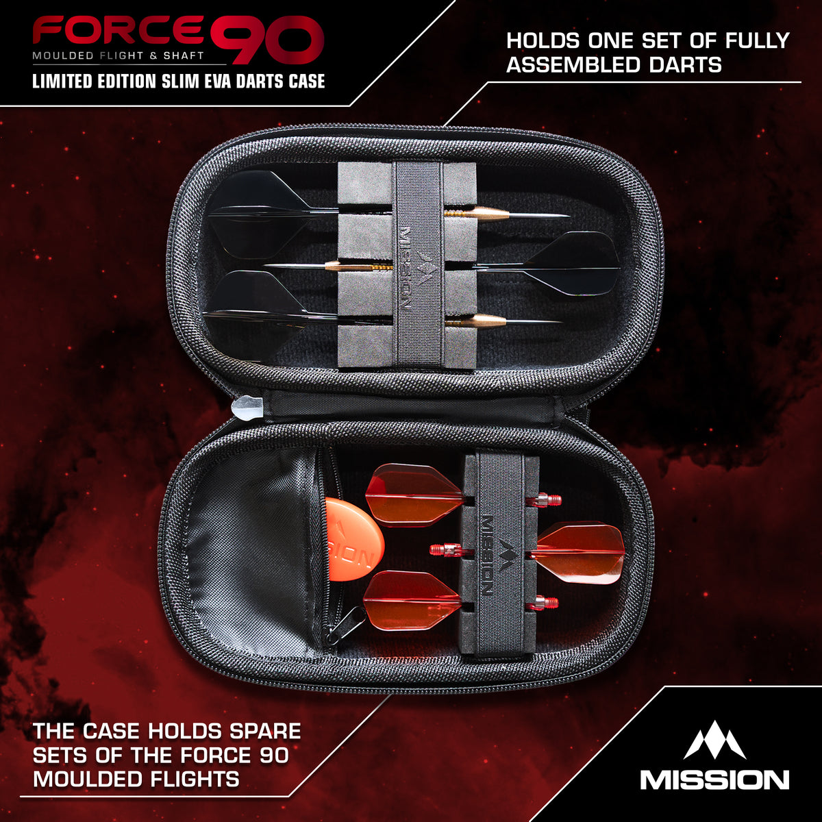 Mission Force 90 Dart Case - EVA Moulded Wallet - Limited Edition - Slim - Grey Denim