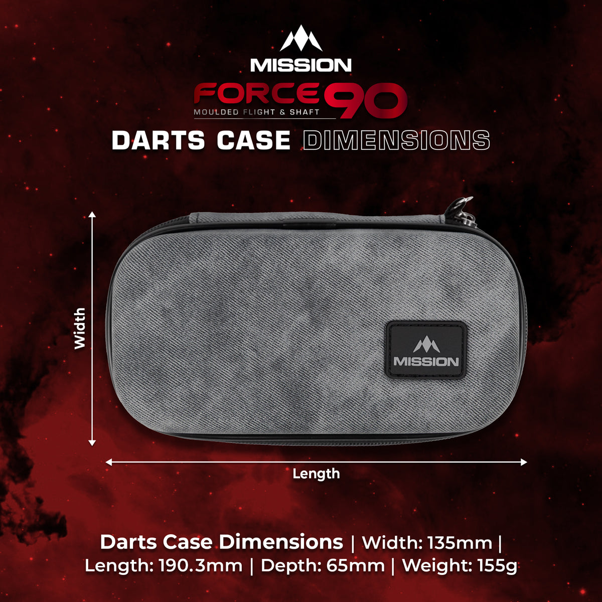 Mission Force 90 Dart Case - EVA Moulded Wallet - Limited Edition - Slim - Grey Denim