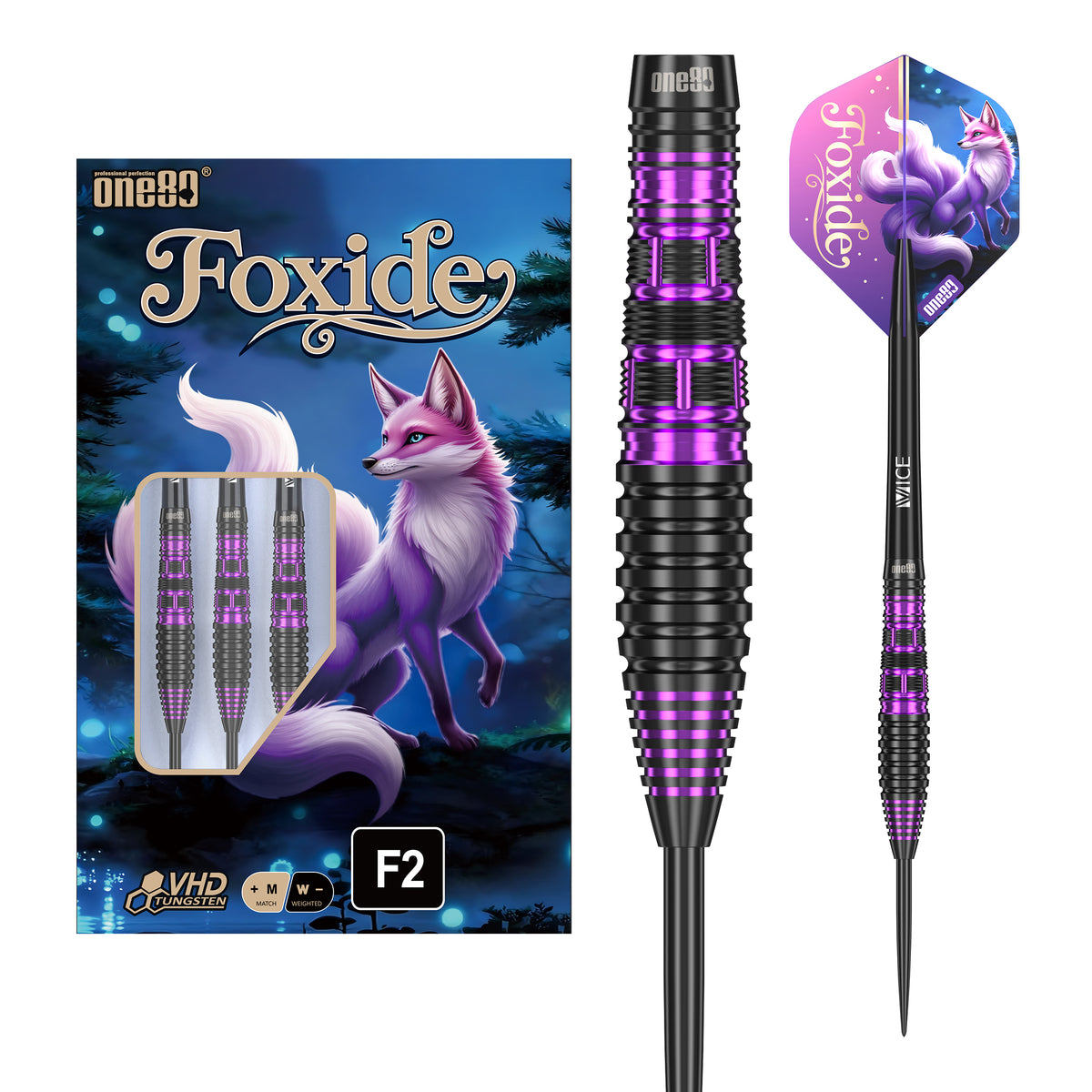 One80 Foxide Darts - Steel Tip - 90% Tungsten - F2