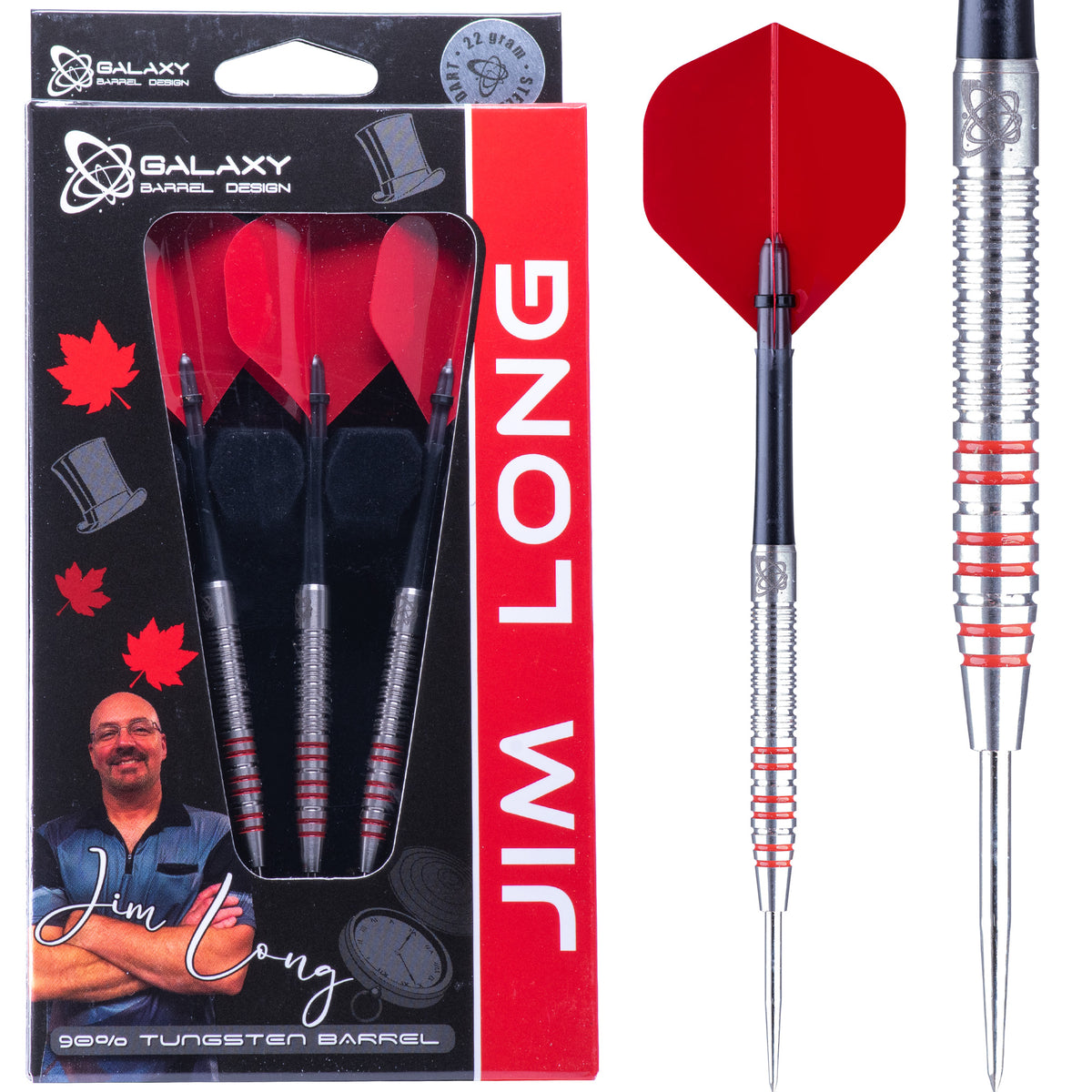 *Galaxy Jim Long Darts - Steel Tip - 90% Tungsten - The Gentleman - 22g