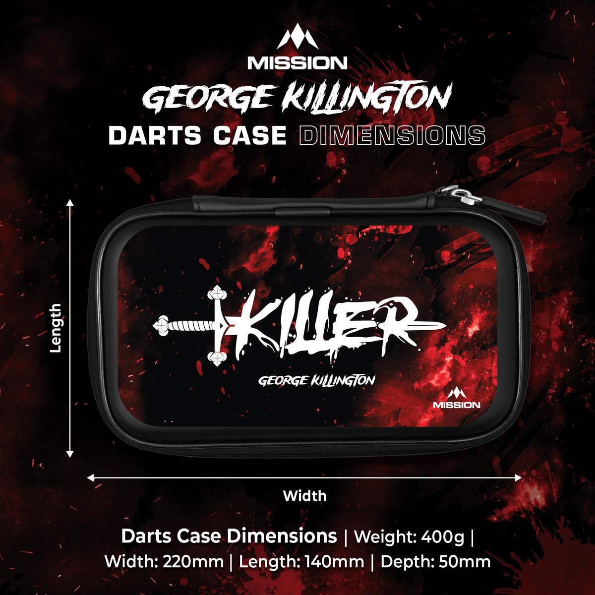 Mission Darts Players- EVA Dart Case - George Killington