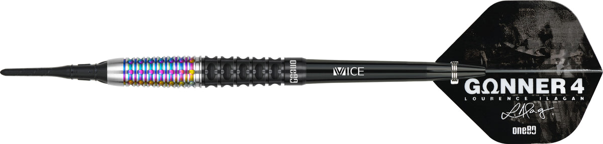 One80 Lourence Ilagan Darts - Soft Tip - 90% Tungsten - Rainbow - 22g