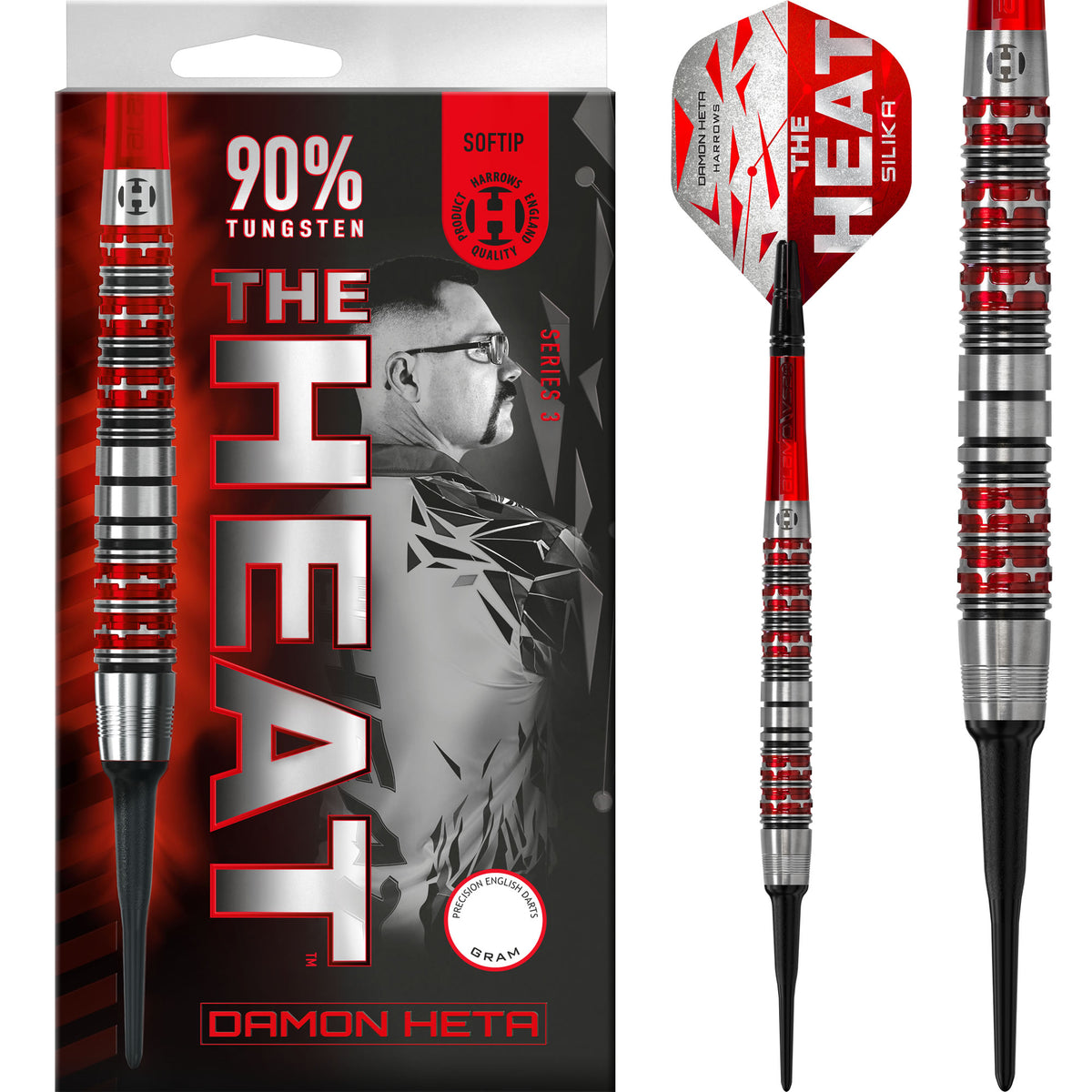 *Harrows Damon Heta Darts - The Heat - Soft Tip - 90% Tungsten - Series 3