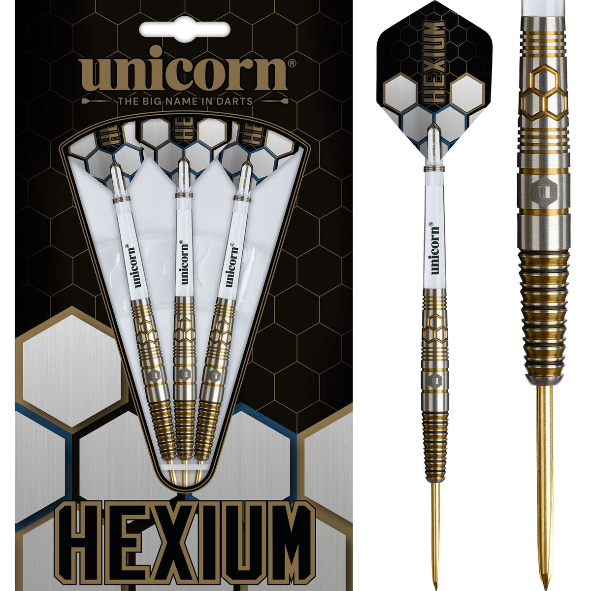 Unicorn Hexium Darts - Steel Tip - 90% Tungsten - Style 3