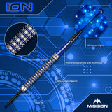 Mission ION Darts - Steel Tip - 95% Tungsten - Blue & Silver