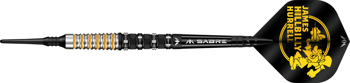 Mission James Hurrell Darts - Soft Tip - 95% Tungsten - V2 - Black PVD & Yellow