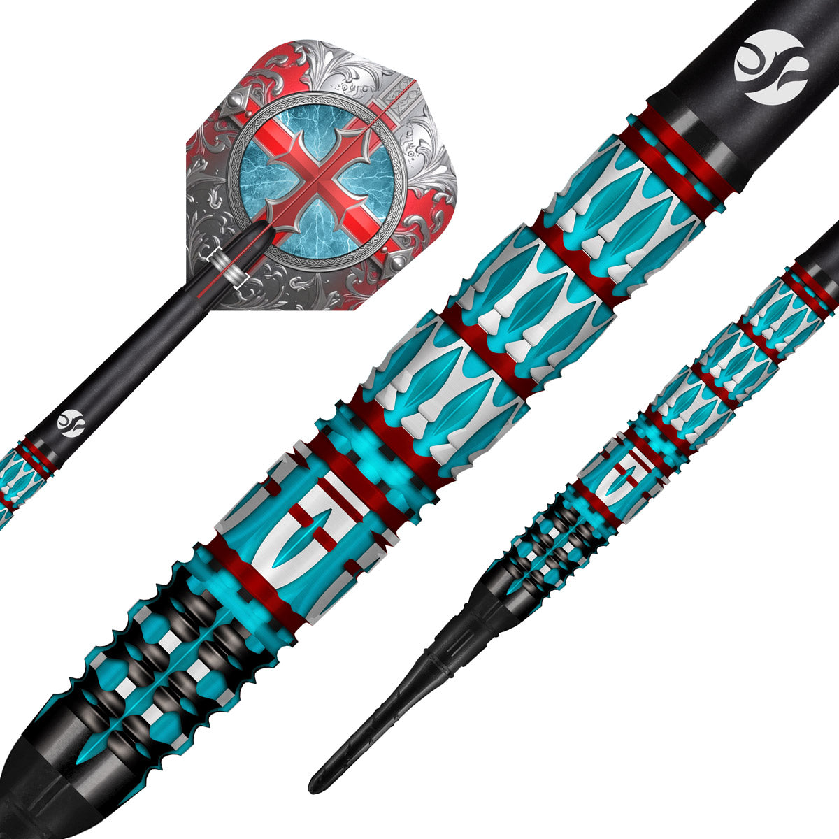 Shot Future Knights Darts - Soft Tip - 95% Tungsten - St George