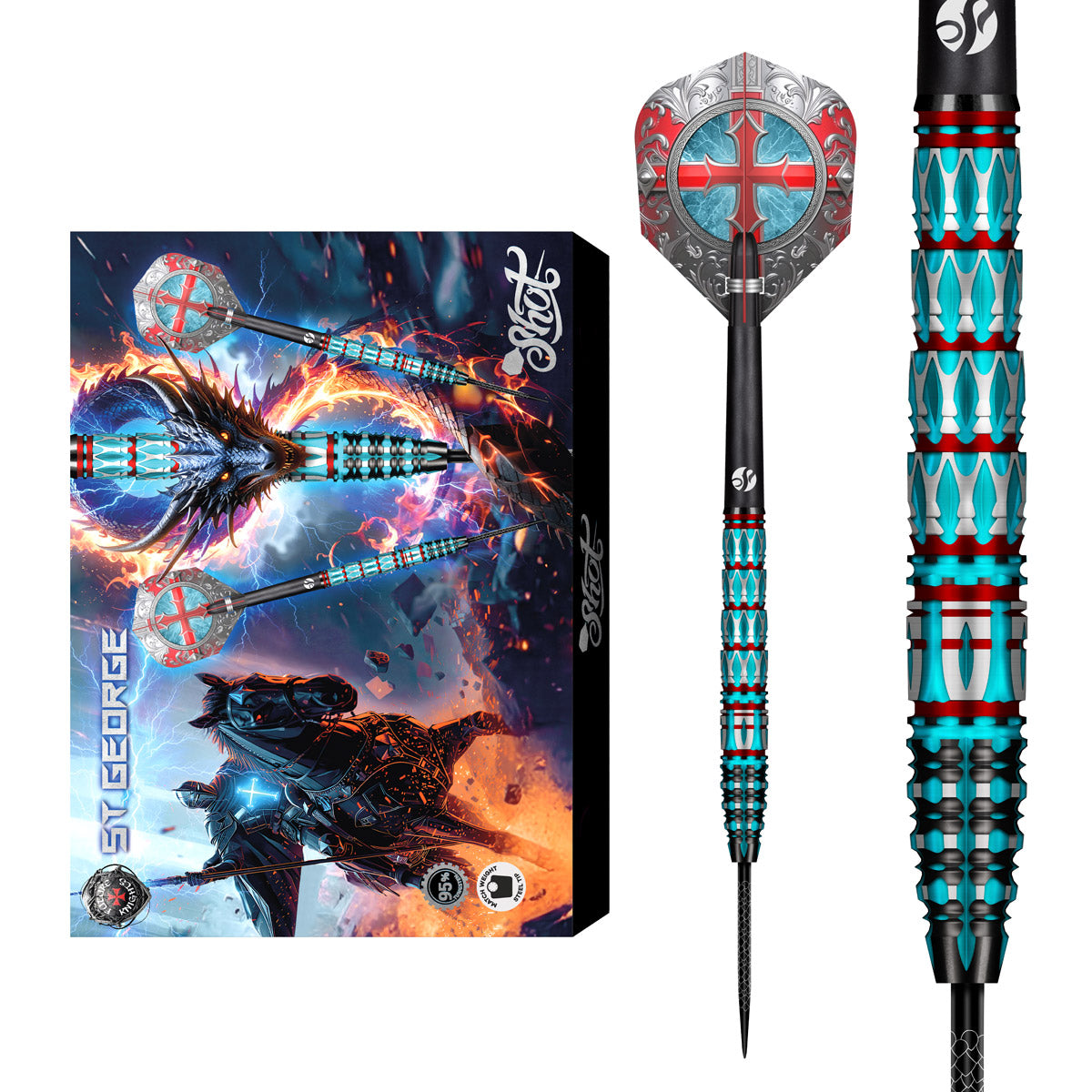 Shot Future Knights Darts - Steel Tip - 95% Tungsten - St George
