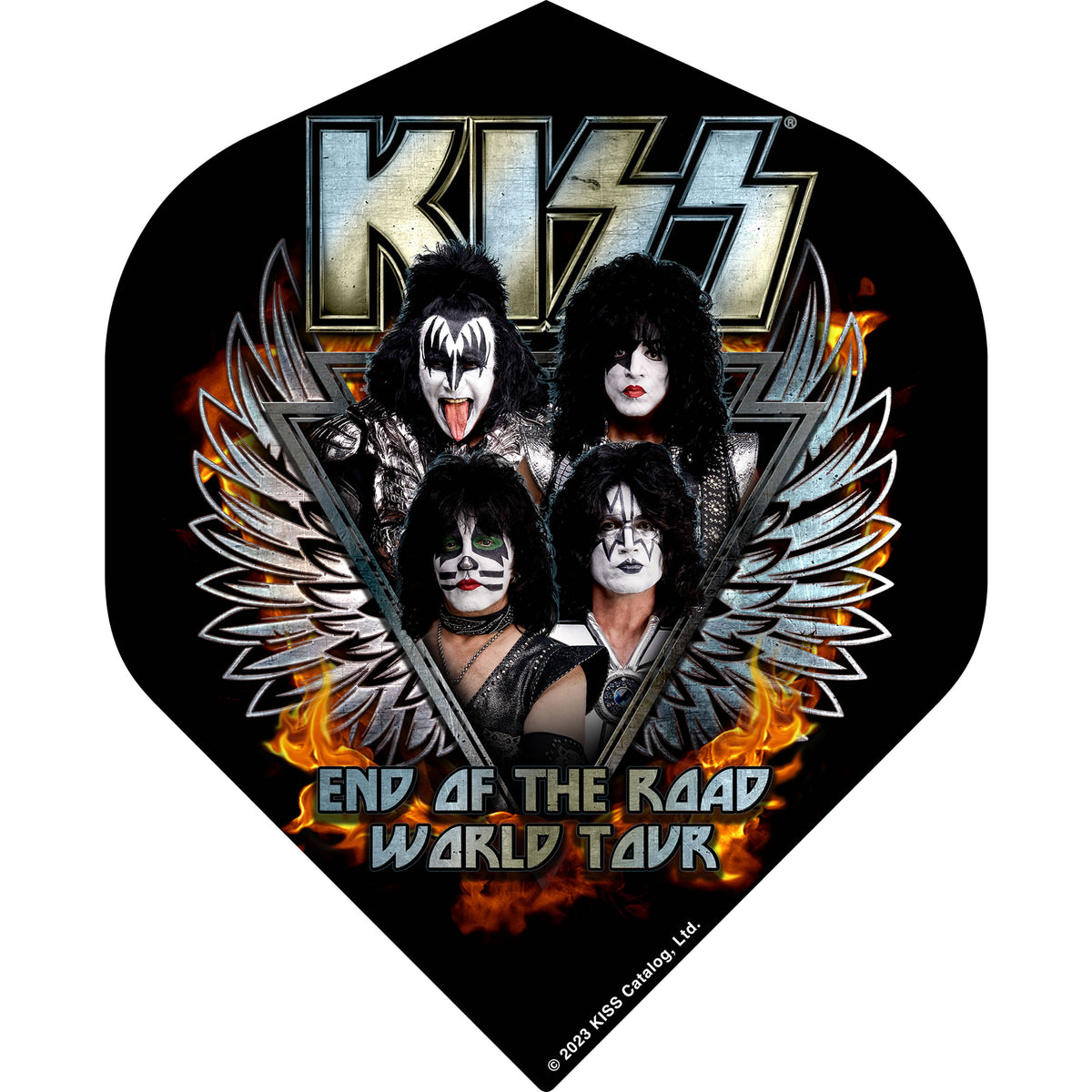*Kiss Dart Flights - Official Licensed - 100 Micron - No2 - Std - F5 - Black - End of the Road