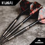 Mission Kunai Darts - Steel Tip - 95% Tungsten - Black PVD