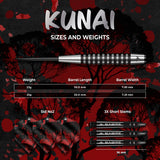 Mission Kunai Darts - Steel Tip - 95% Tungsten - Black PVD