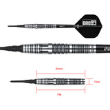 One80 Mick Lacey Darts - Soft Tip - 90% Tungsten - V2 - 19g