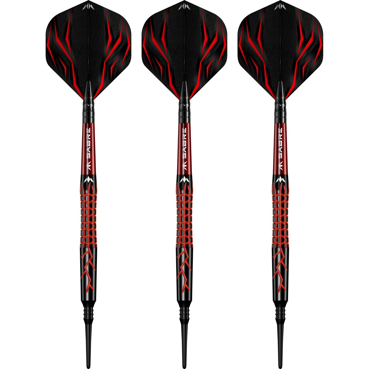 Mission Lava Darts - Soft Tip - 95% Tungsten - Black & Red Electro