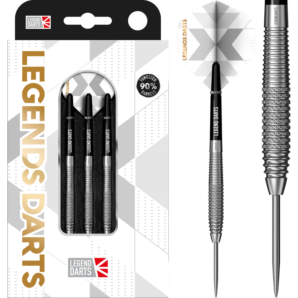 *Legend Darts - Steel Tip - 90% Tungsten - Pro Series - V27 - Torpedo Centre Knurl