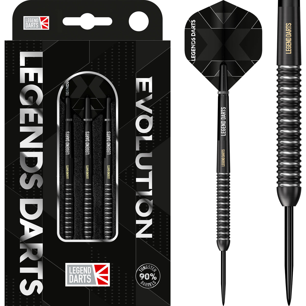 Legend Darts - Steel Tip - Revolution Series - B07 - Black - Multi Ring