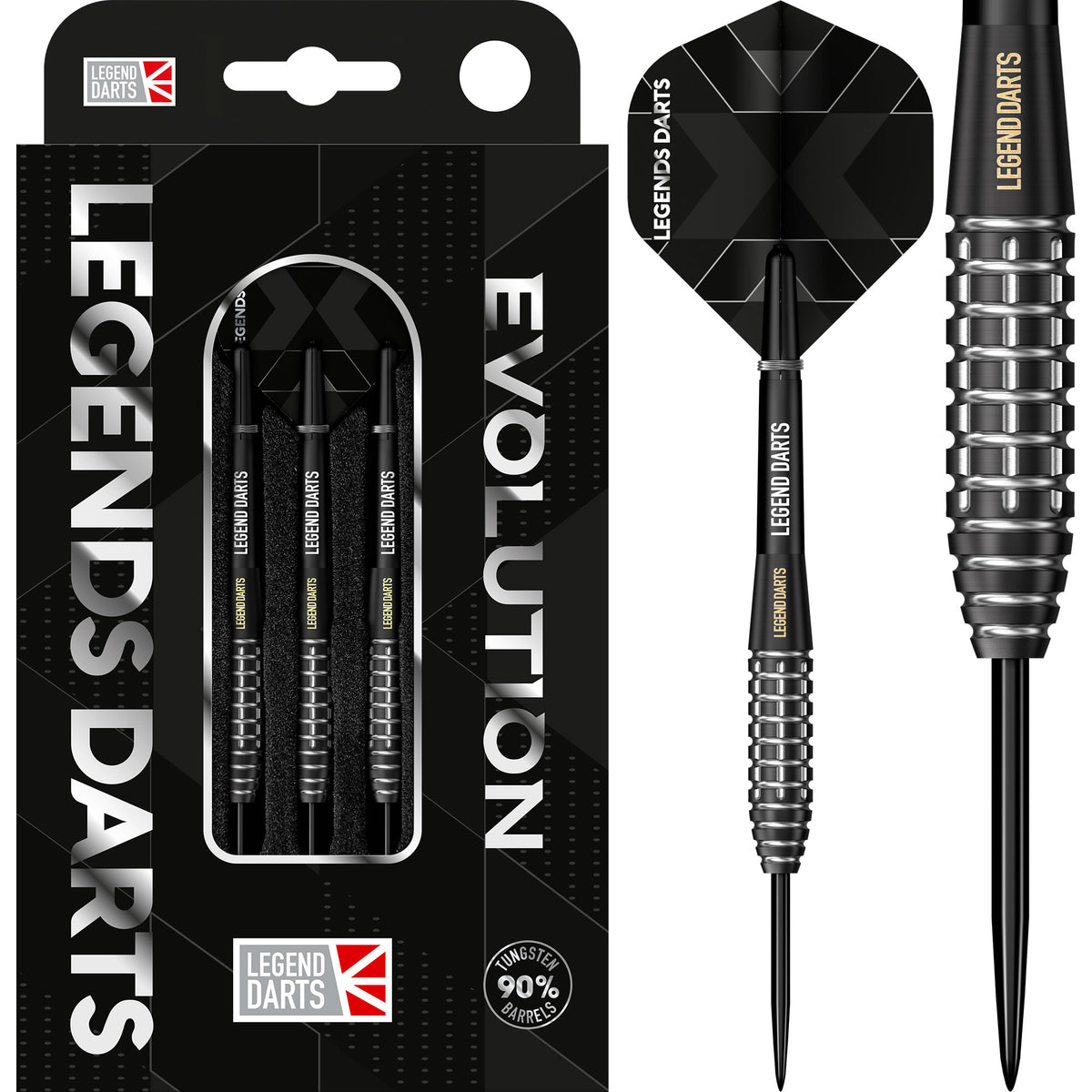 *Legend Darts - Steel Tip - Revolution Series - B13 - Black - Grenade Bomb