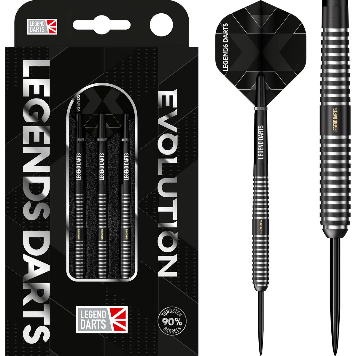 *Legend Darts - Steel Tip - Revolution Series - B14 - Black - Rear Taper