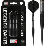 Legend Darts - Steel Tip - Revolution Series - B15 - Black - Torpedo Shark