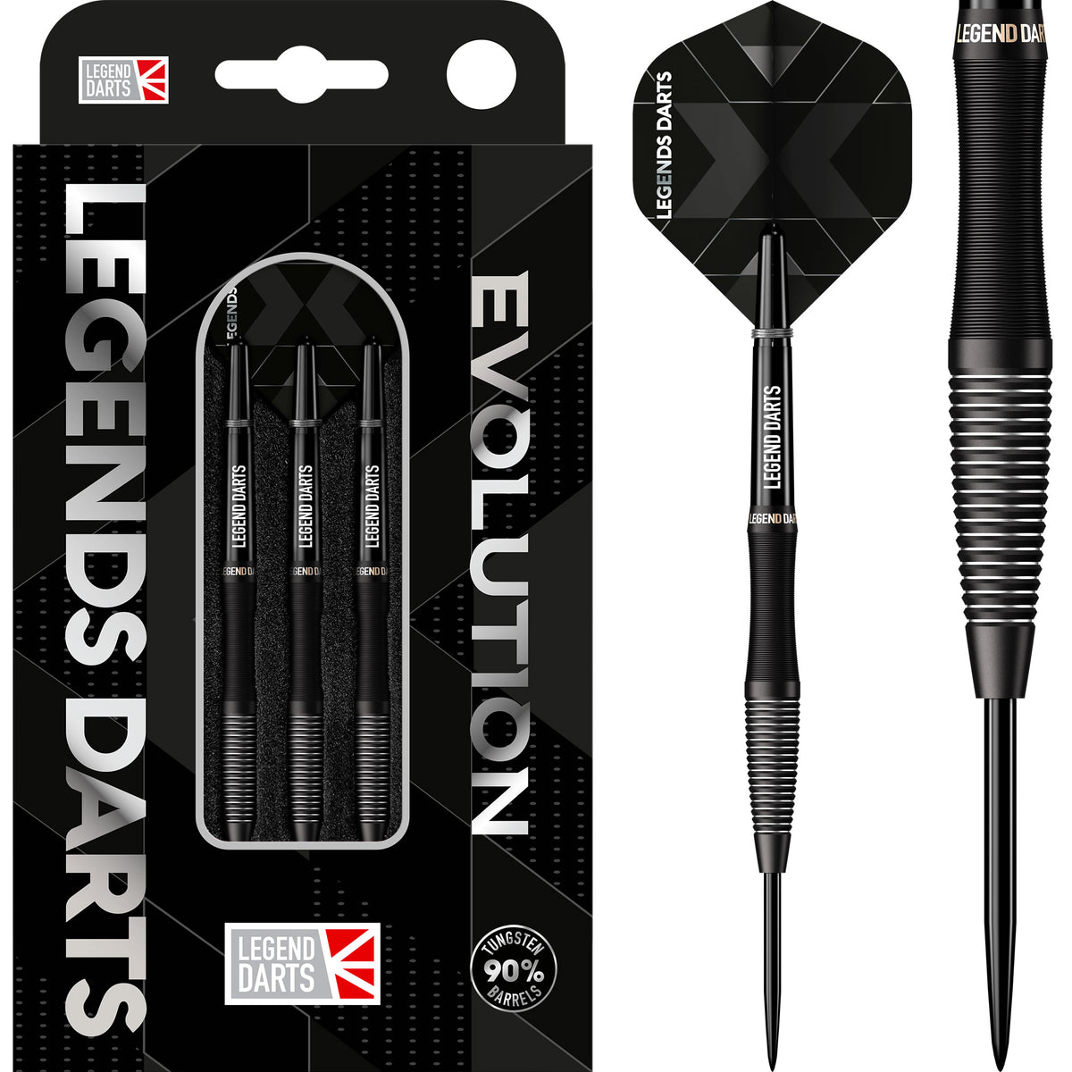 Legend Darts - Steel Tip - Revolution Series - B01 - Black - Micro Scallop