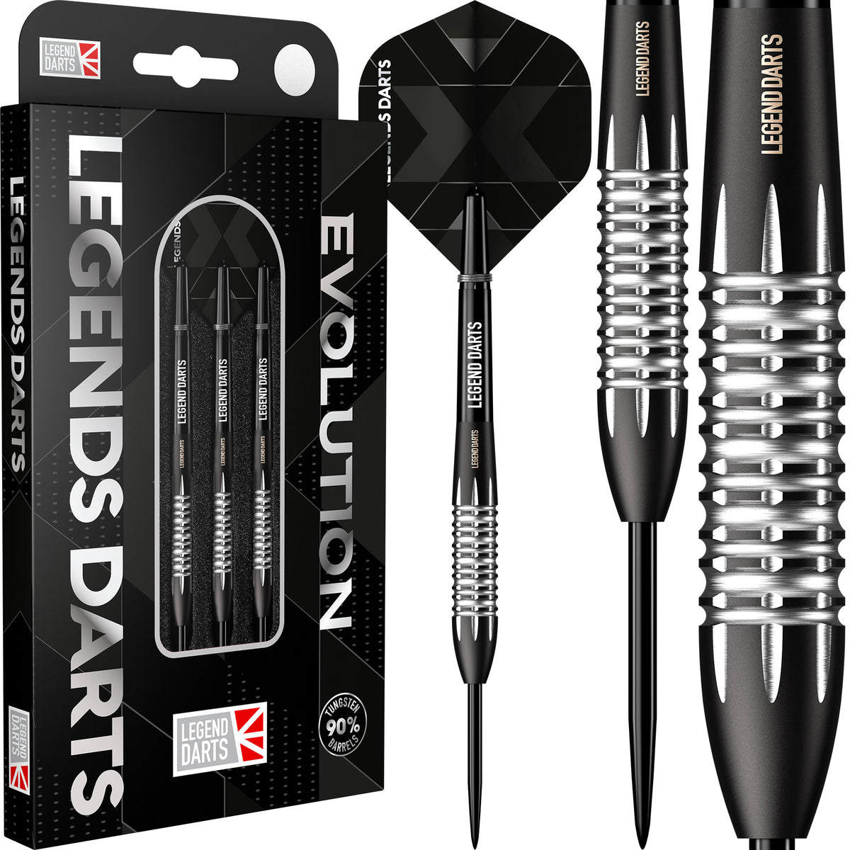 *Legend Darts - Steel Tip - Revolution Series - B03 - Black - Milled Bomb