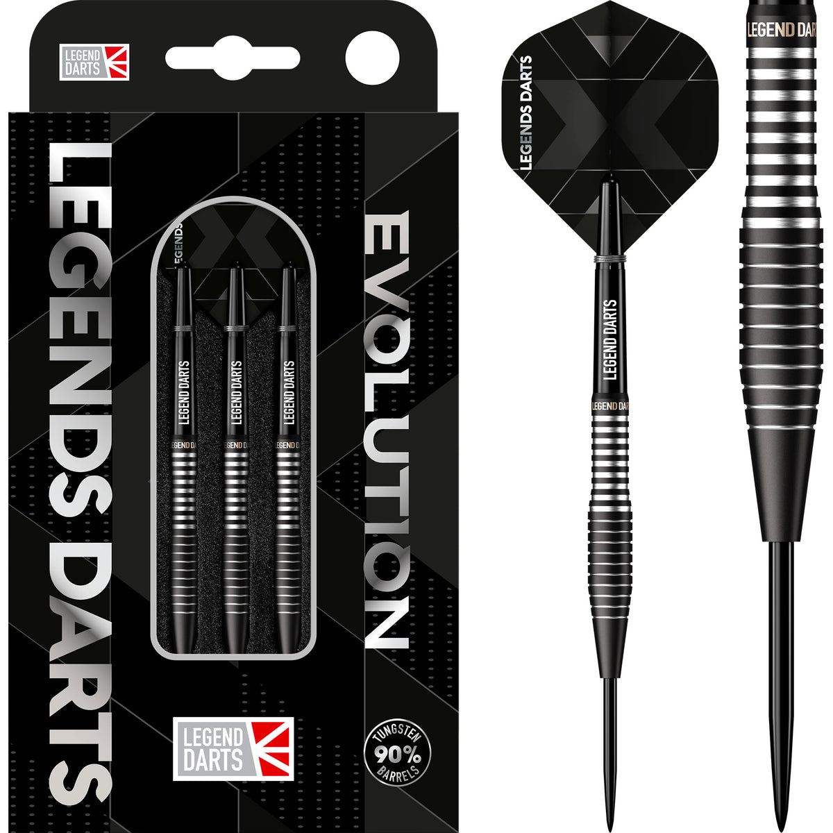 *Legend Darts - Steel Tip - Revolution Series - B04 - Black - Torpedo