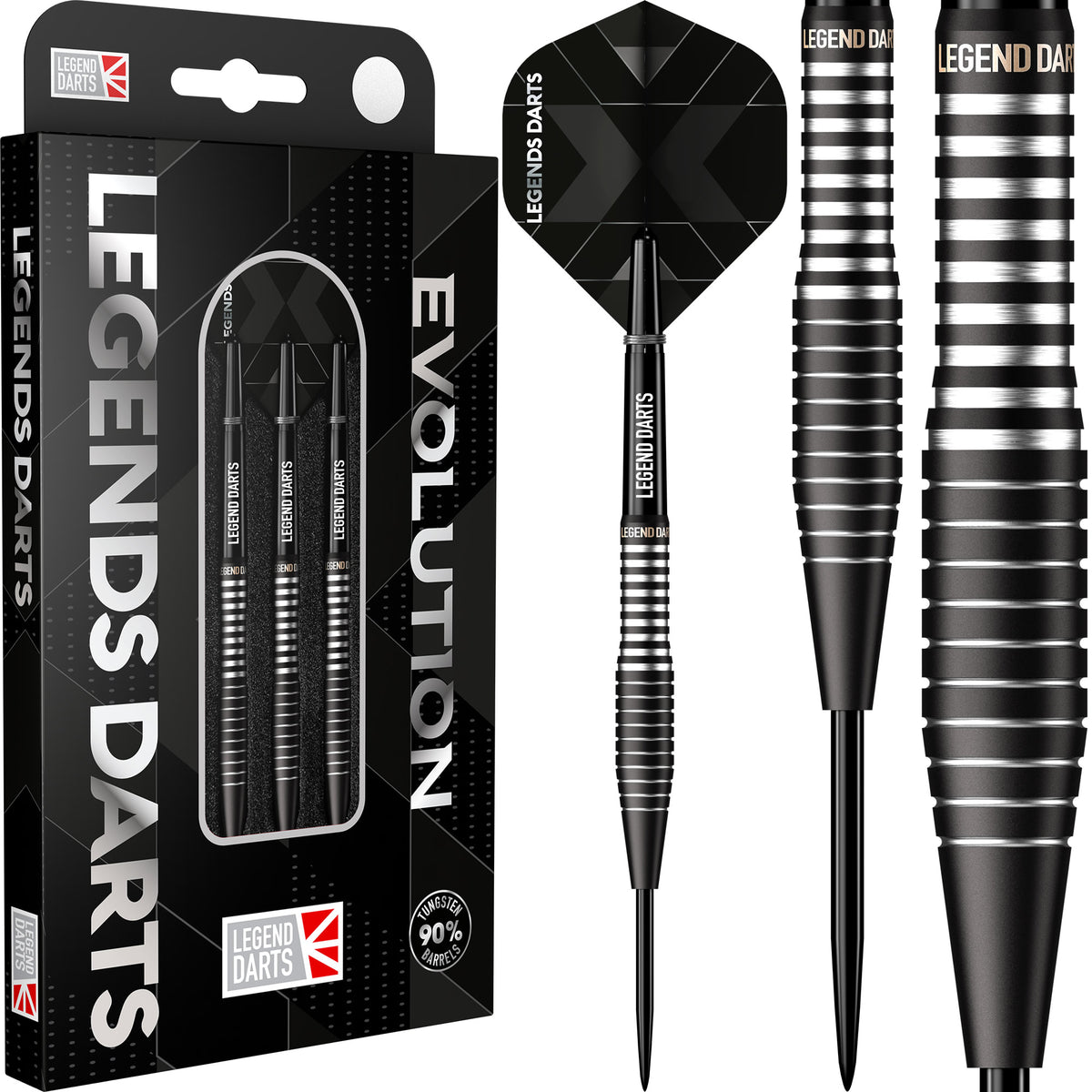 *Legend Darts - Steel Tip - Revolution Series - B04 - Black - Torpedo