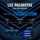 Mission Lex Paeshuyse Darts - Steel Tip - 90% Tungsten - Blue & Black