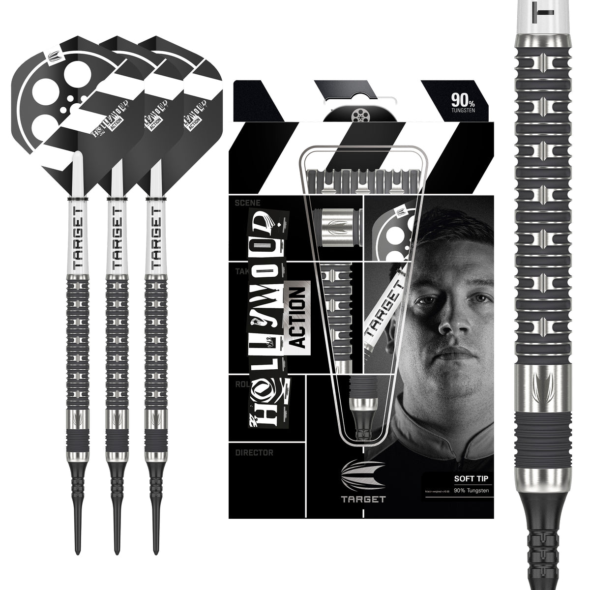 Target Chris Dobey Darts - Soft Tip - 90% Tungsten - Hollywood Action