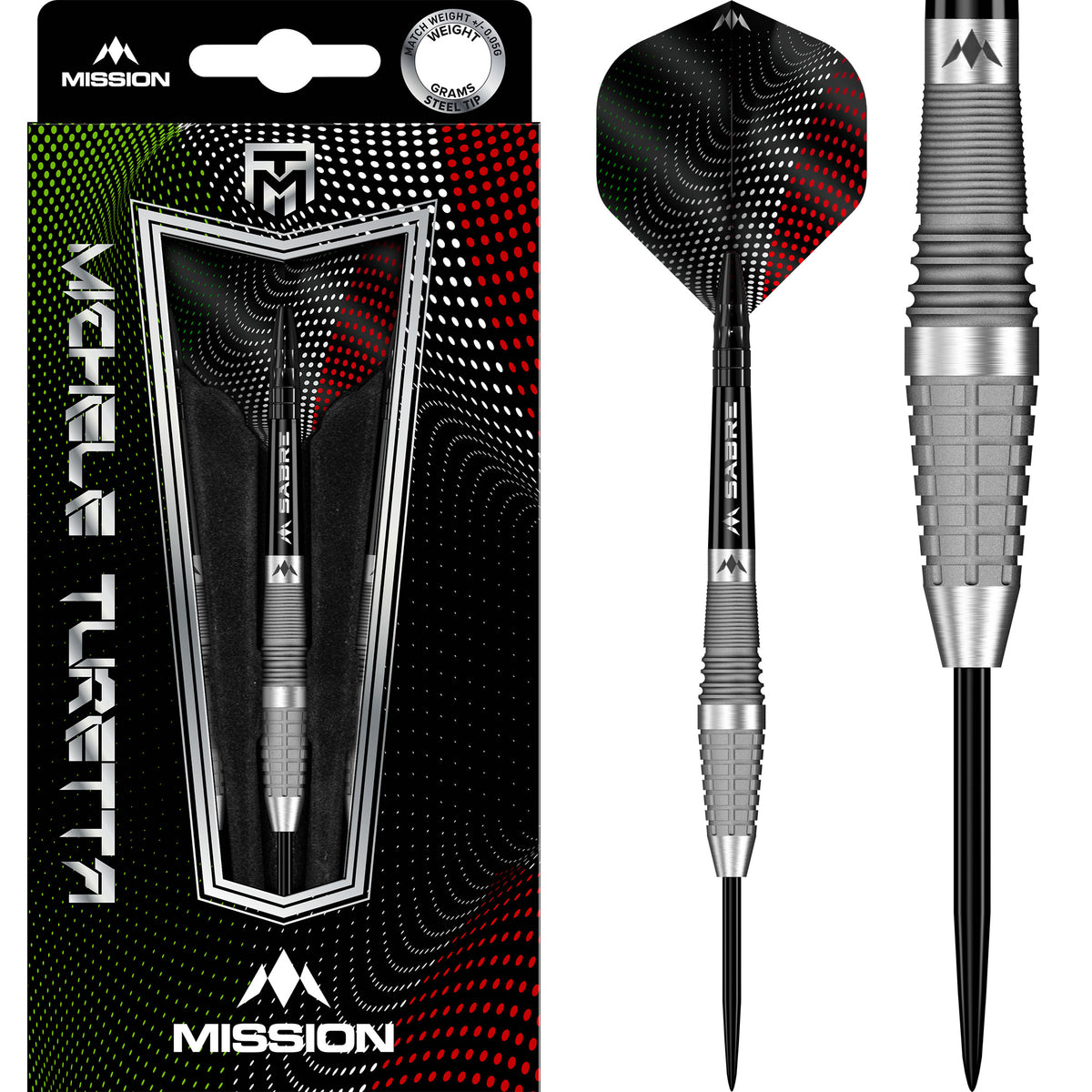 Mission Michele Turetta Darts - Steel Tip - 95% Tungsten - Sandblasted