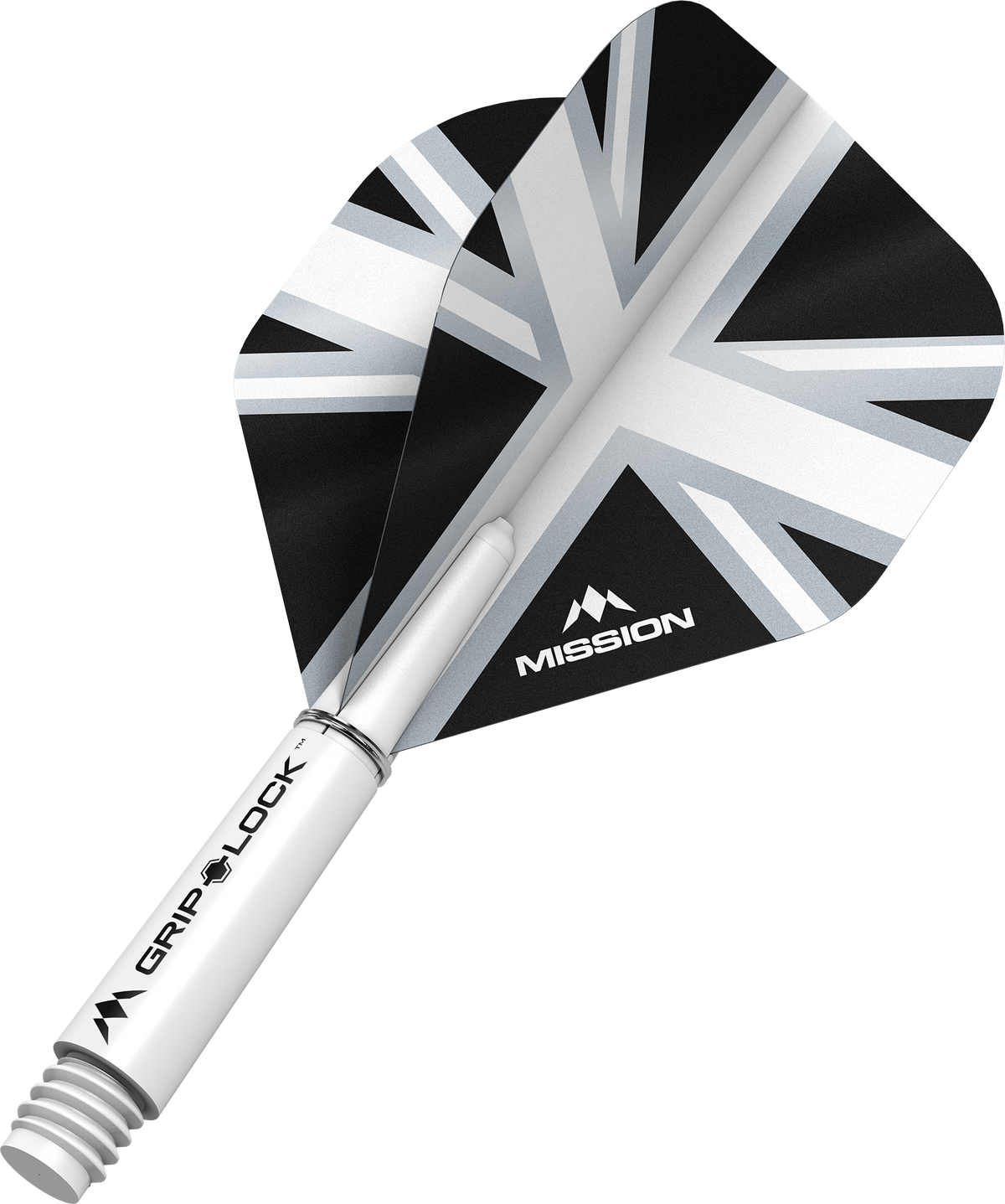 Mission Alliance Black No2 Dart Flights Combo With Griplock Shafts
