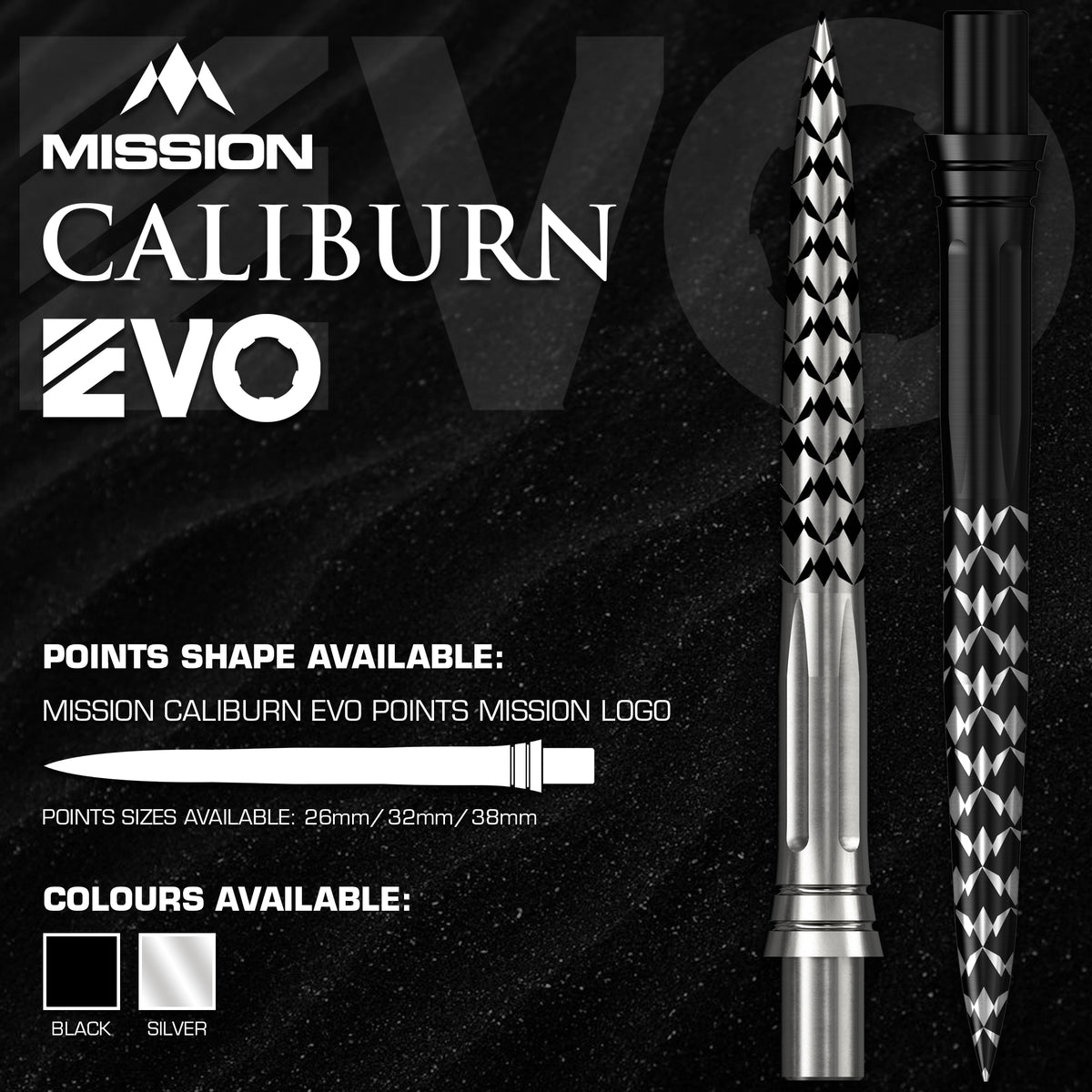 Mission Caliburn EVO Dart Points - Mission Logo