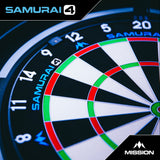 Mission Samurai 4 Dartboard - Professional - Knife Wire - White Spider