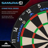 Mission Samurai 4 Dartboard - Professional - Knife Wire - White Spider