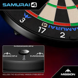 Mission Samurai 4 Dartboard - Professional - Knife Wire - White Spider
