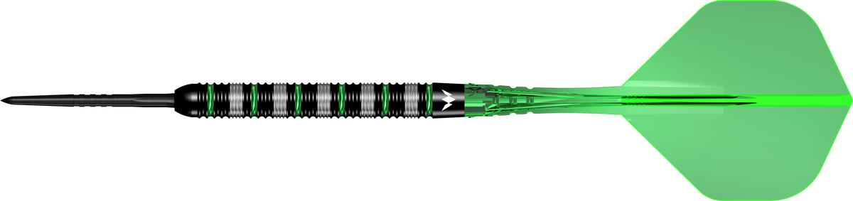 Mission Moldavite Darts - Steel Tip - 95% Tungsten - Black & Green