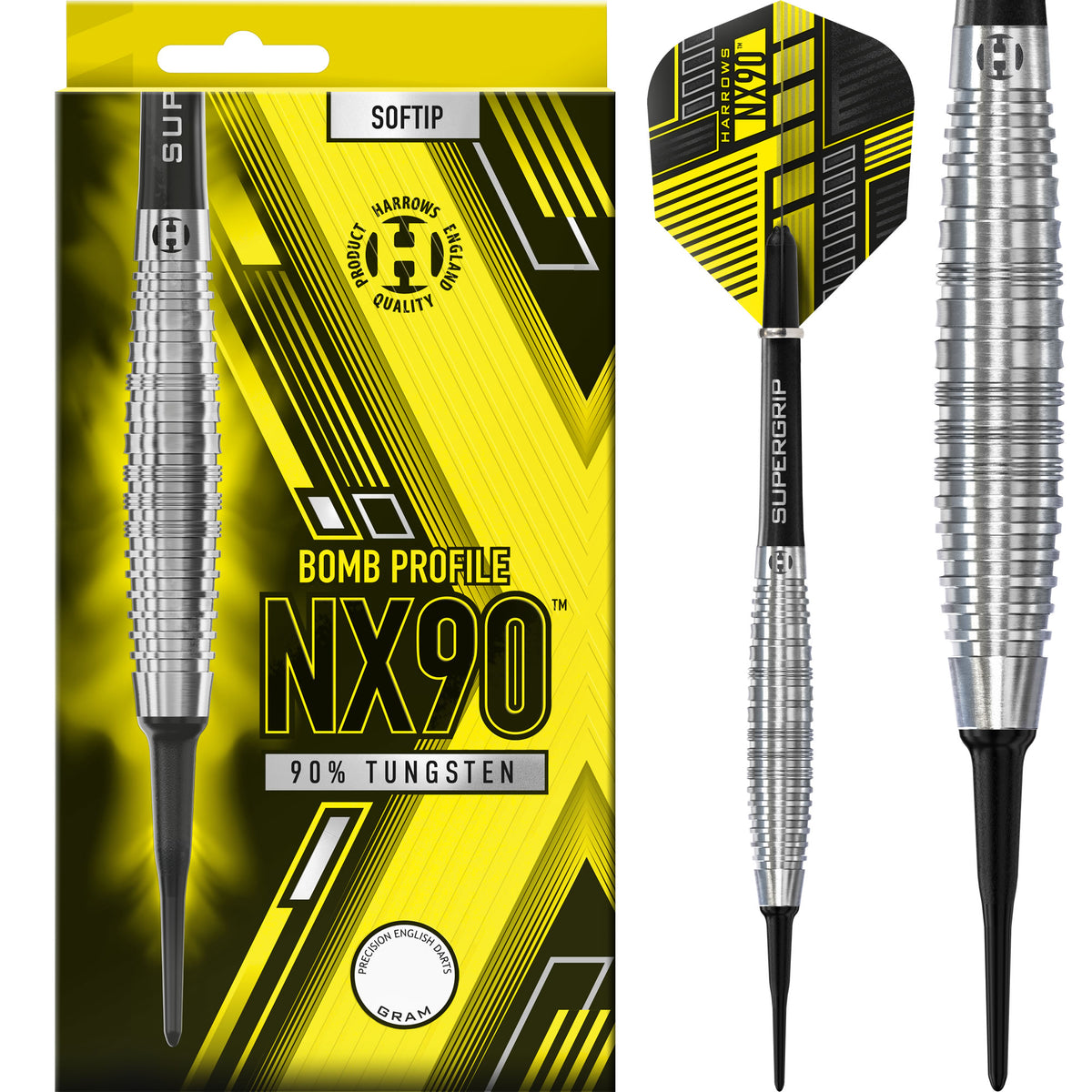 *Harrows NX90 Darts - Soft Tip - 90% Tungsten - Bomb