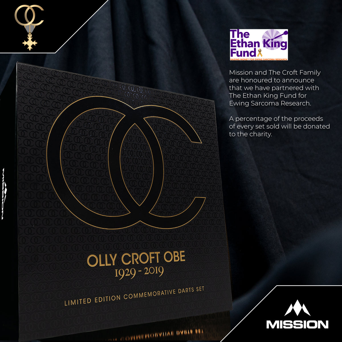 Mission Olly Croft OBE Darts - Steel Tip - 95% Tungsten - Limited Edition